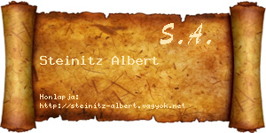Steinitz Albert névjegykártya